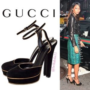 NEW AUTHENTIC GUCCI MILAN RUNWAY BLACK HEELS